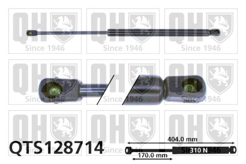 Image of QUINTON HAZELL Tailgate strut QUINTON HAZELL QTS128714