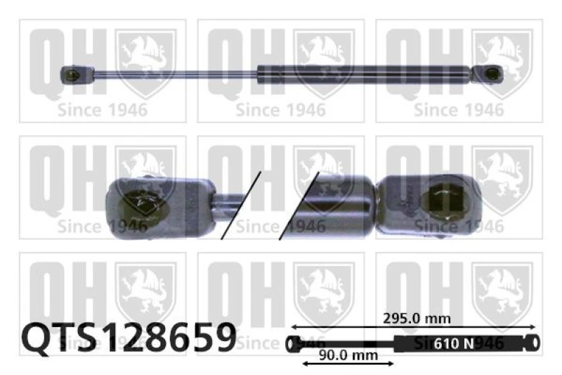 Image of QUINTON HAZELL Tailgate strut QUINTON HAZELL QTS128659