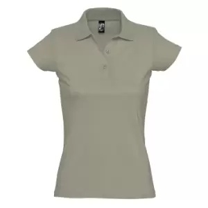 image of SOLS Womens/Ladies Prescott Short Sleeve Jersey Polo Shirt (M) (Khaki)