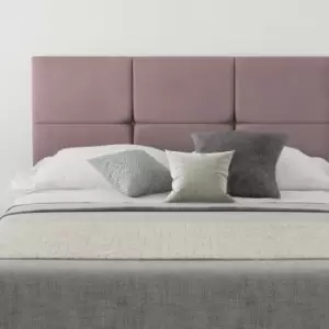 Image of Aspire - Caine Upholstered Headboard, Plush Velvet, Blush - Headboard 60cm Size Double (135x200)