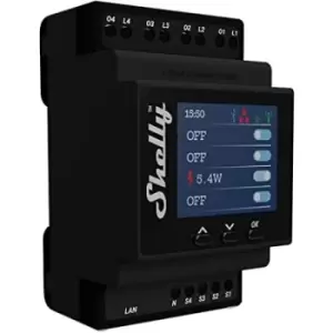 image of Shelly · Relais·Pro 4PM· WLAN & LAN Schaltaktor· Max. 40A·...