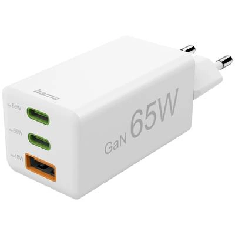 Image of Hama Hama USB charger Indoors, Mains socket No. of outputs: 3 x USB-A, USB-C socket (Power Delivery) USB Power Delivery (USB-PD) 00201996