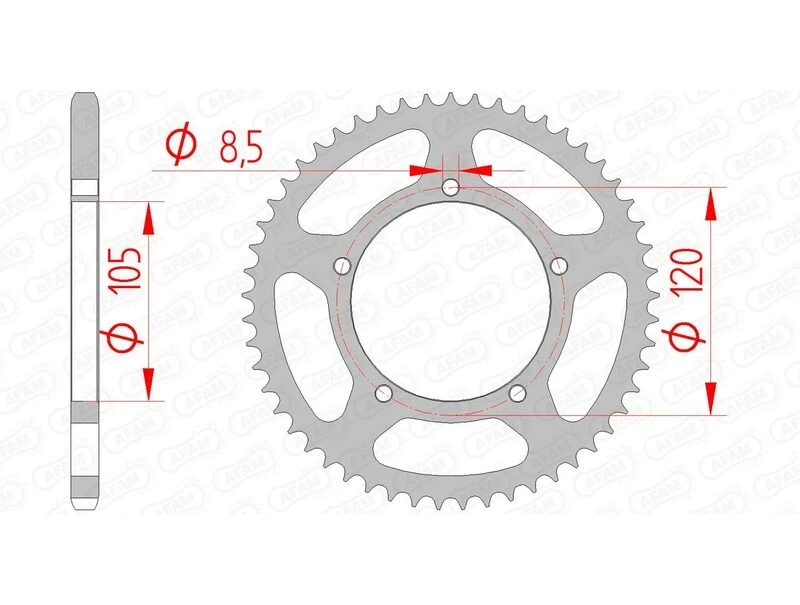 Image of AFAM Steel Standard Rear Sprocket 35103 - 420