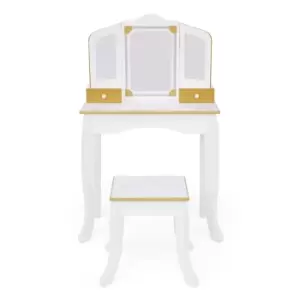 Image of Fantasy Fields By Teamson Kids Versailles Faux Marble Vanity Set With Stool
