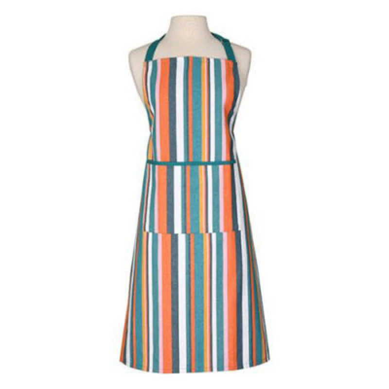 Image of Dexam Recycled Cotton Striped Adult Apron Teal