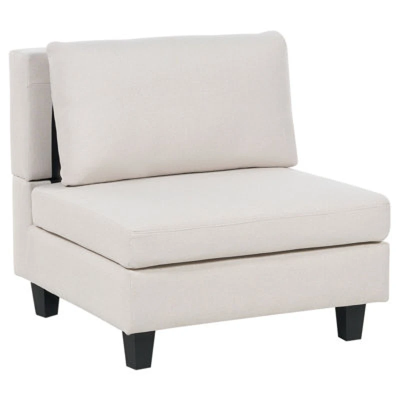 Image of Beliani 1-Seat Section Unstad Fabric Light Beige