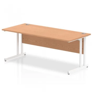 Trexus Rectangular Desk White Cantilever Leg 1800x800mm Oak Ref