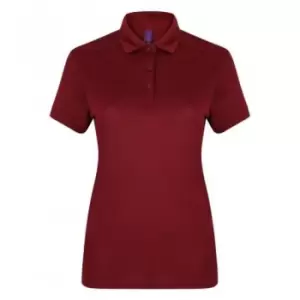 Image of Henbury Womens/Ladies Stretch Microfine Pique Polo Shirt (L) (Burgundy)