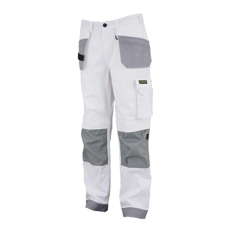Image of Dunlop On Site Work Trousers Mens White/Grey male S