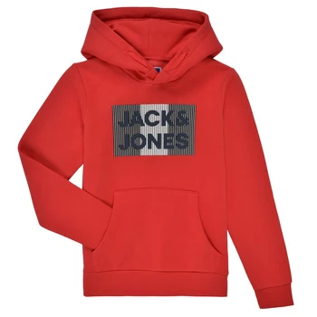 Image of Jack Jones JJECORP LOGO PLAY SWEAT boys's Childrens sweatshirt in Red - Sizes 9 years,11 years