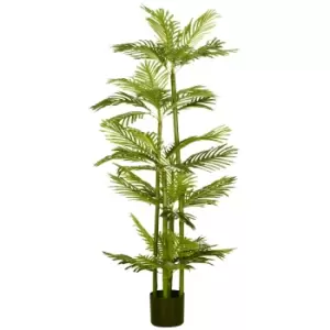 Image of HOMCOM Artificial Plant Tropical Palm in Pot, Fake Plants for Home Indoor Outdoor Decor, 15x15x140cm