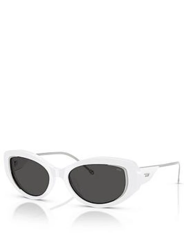 Image of Diesel 0Dl2001Mu Oval Sunglasses - White White WKA17 Female