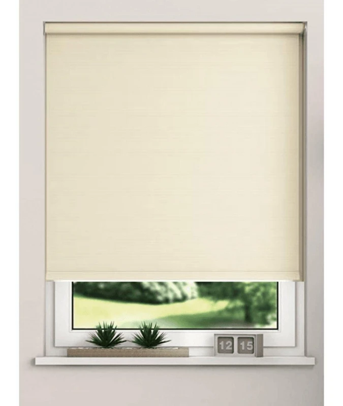 Image of New Edge Blinds Thermal Blackout Roller Blinds 175cm Drop x Width 125cm Oyster in Natural Size: 120cm width x 175cm drop Natural Unisex 120cm wid
