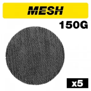 image of Trend Mesh Random Orbital Sanding Disc 125mm 125mm 150g Pack of 5