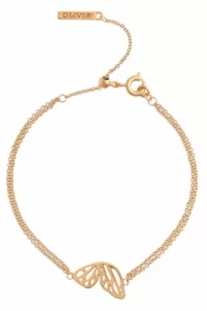 Image of Ladies Olivia Burton Rose Gold Plated Butterfly Wing Chain Bracelet OBJ16EBB01