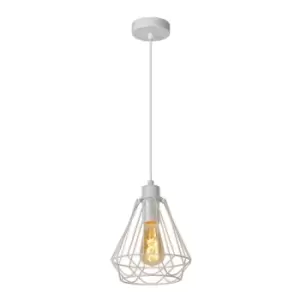 Image of Lucide Kyara Vintage Pendant Light 20cm 1xE27 White