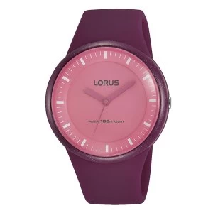 image of Lorus RRX37FX9 Dark Berry Colour Soft Silicone Strap Watch