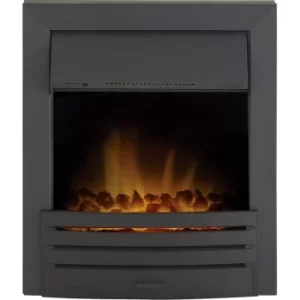 image of Adam Eclipse Black Inset Electric Fire Coal Heater Heating Real Flame Effect