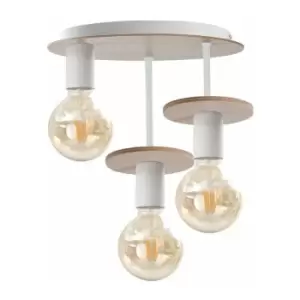 image of Keter Saturn Multi Arm Semi Flush Ceiling Light Natural, 30cm, 3x E27