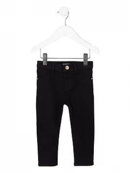 Image of River Island Mini Molly Mid Rise Jeggings Black Size 9-12 Months Girls
