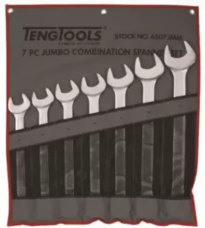 image of Teng Tools 6507Jmm 7 pc Jumbo Combination Spanner Set 33 -50mm (tool roll)