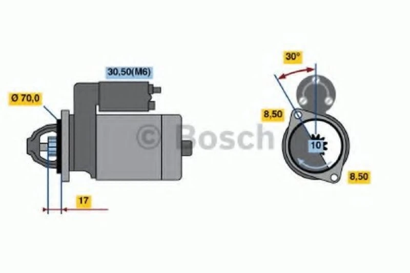 Image of Starter motor Bosch 0 986 018 180