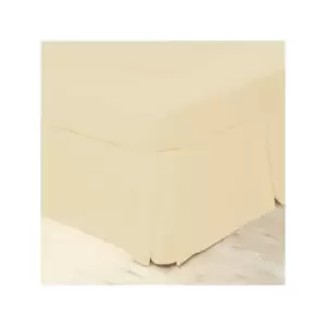 Image of Easycare Polycotton Percale 200 Thread Count Box Pleat Platform Valance, Cream, King - Belledorm