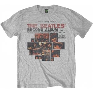 Image of The Beatles Second Album Mens X-Large T-Shirt - Grey