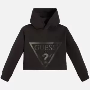 image of Guess Girls Logo-Printed Cotton-Blend Hooded Sweatshirt - 12 Years