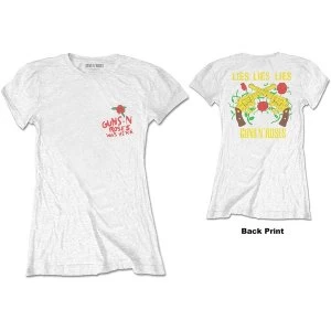Image of Guns N' Roses - Lies, Lies, Lies Womens Large T-Shirt - White