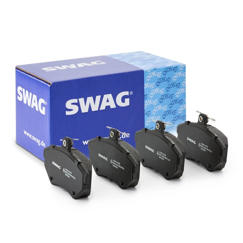 Image of SWAG 30 91 6336 Brake pad set Front Axle, excl. wear warning contact, with bolts/screws Brake Pad Set,disc brake (402)