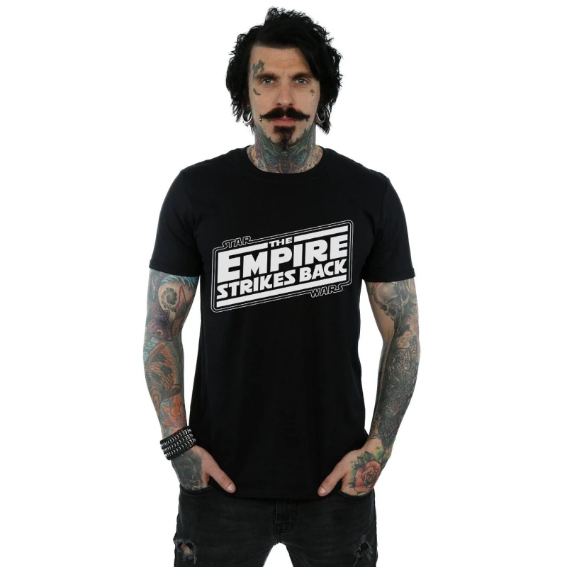 Image of Star Wars Star Wars Men The Empire Strikes Back Logo T-Shirt in Black Size: Small Black S Male 5059400843996