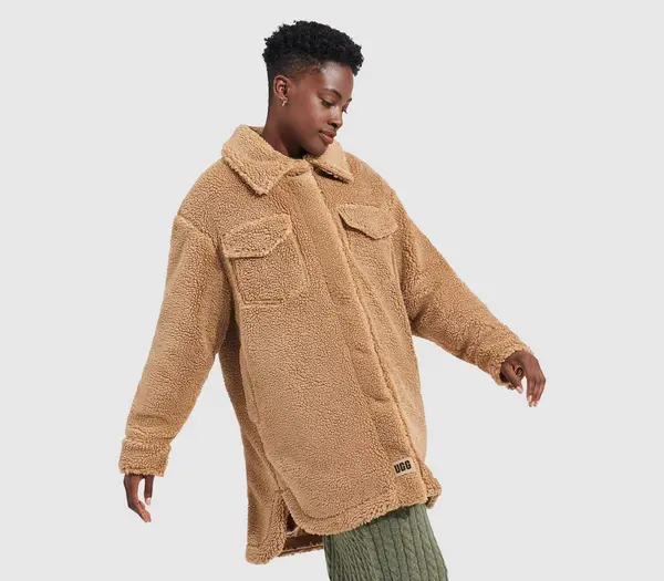 Image of UGG Frankie UGGfluff Shirt Jacket Camel, M