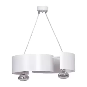 Image of Vixon White Bar Pendant Ceiling Light 2x E27