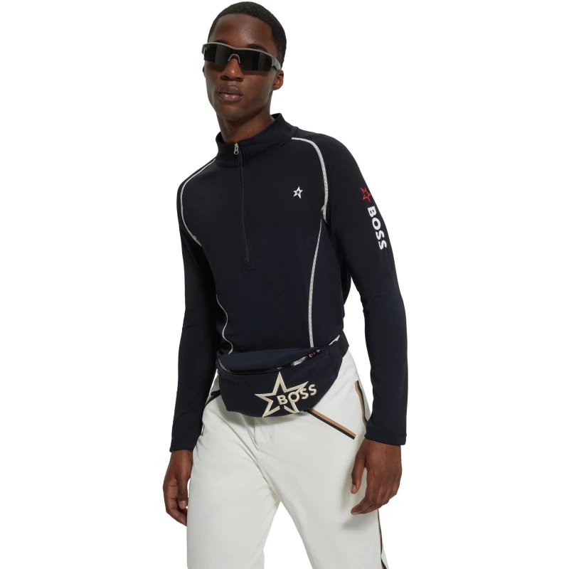 Image of Boss Mens Quarter Zip Fleece Black male XS
