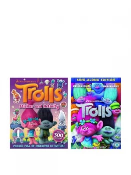 Image of Dreamworks Trolls DVD With Trolls Sticker and Activity Book Set