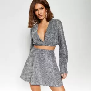 Image of I Saw It First Glitter Skater Mini Skirt - Metallics