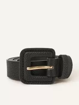 image of Accessorize Square Buckle Belt, Black, Size L, Women