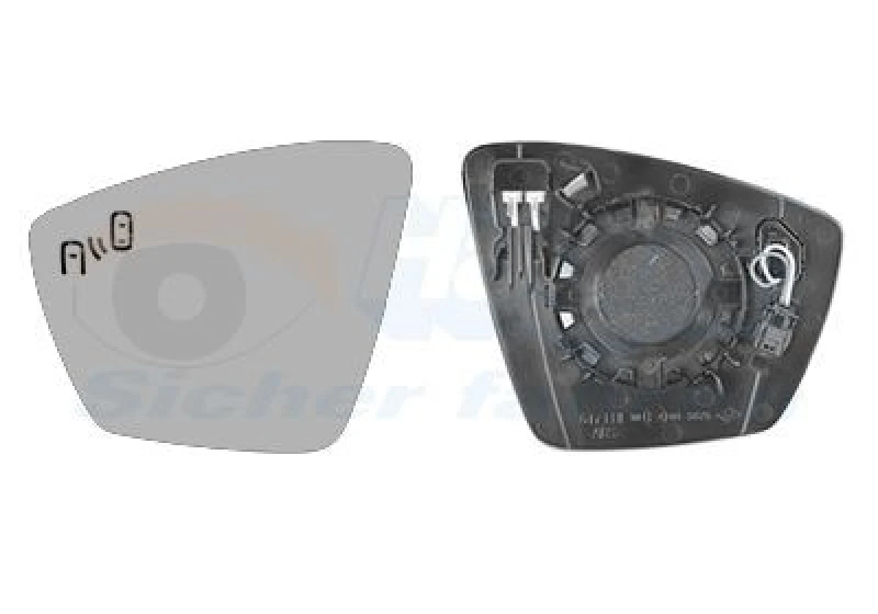 Image of VAN WEZEL Wing mirror glass VAN WEZEL 7643835