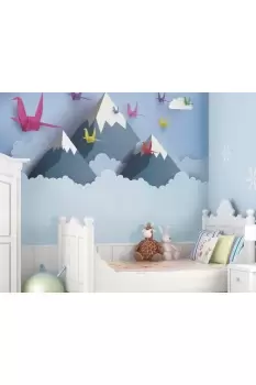 Image of Origami Mountains Wall Mural