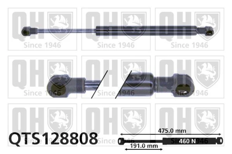 Image of QUINTON HAZELL Tailgate strut QUINTON HAZELL QTS128808
