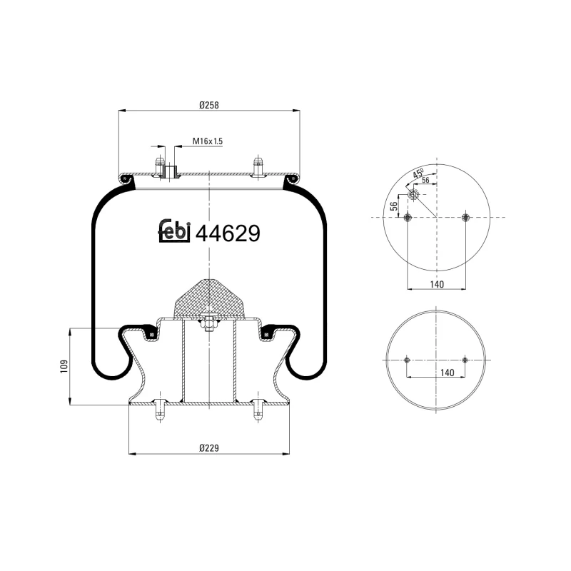Image of FEBI BILSTEIN 44629 Boot, air suspension Front Axle Boot,air suspension (324)