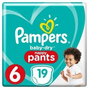 image of Pampers Baby Dry Nappy Pants Size 6 19 Nappies