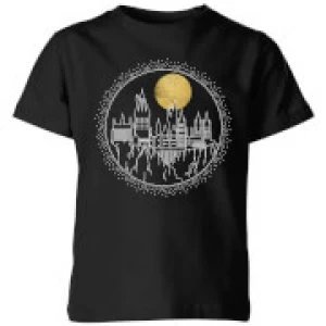 image of Harry Potter Hogwarts Castle Moon Kids T-Shirt - Black - 11-12 Years