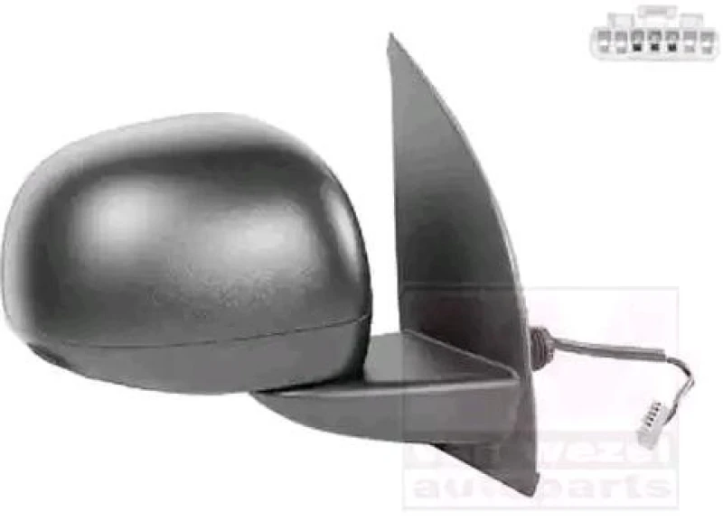 Image of VAN WEZEL 1711808 Wing mirror * HAGUS * Right, black, Heatable Outside Mirror (50)