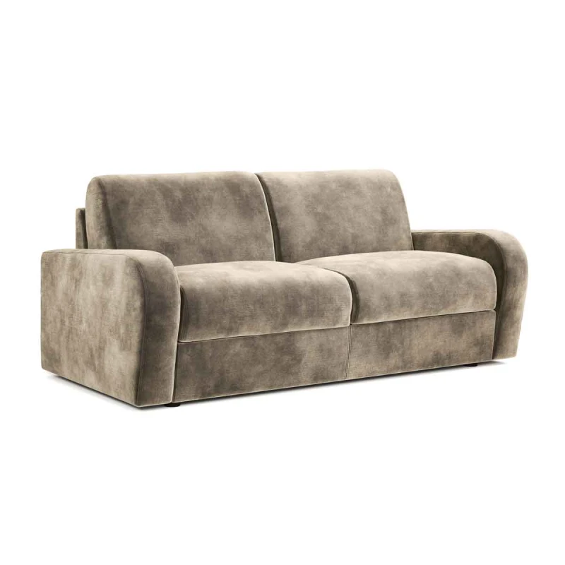 Image of Jay-Be Deco Sofa Bed With E-sprung™ Mattress - Three Seater - Luxe Velvet Mink, Brown A5153174