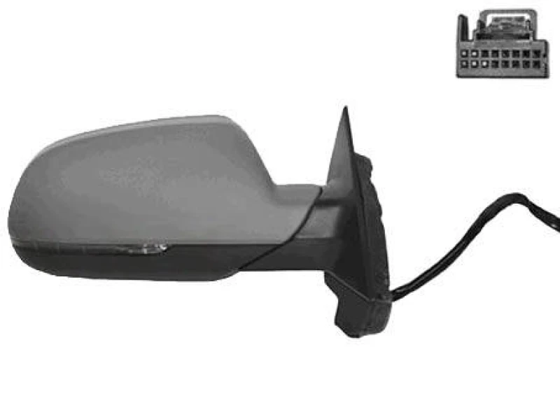 Image of VAN WEZEL 0338806 Wing mirror * HAGUS * Right, Heatable, primed Outside Mirror (50)
