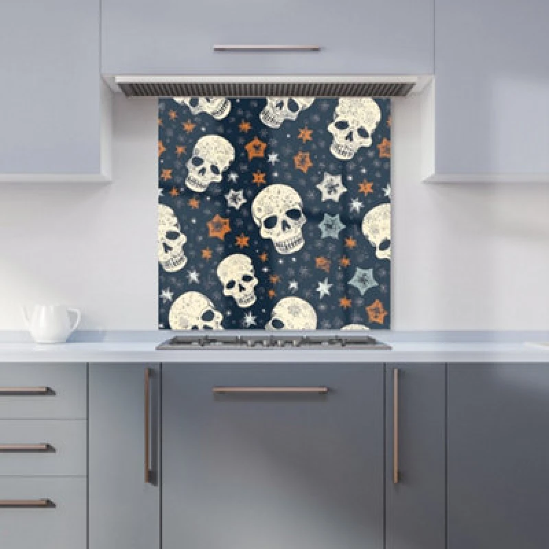 Image of Warren Reed - Designer Paisley Christmas Stars Blue Tea Towel Blue Unisex