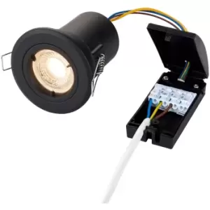 Image of Fire Rated Recessed Ceiling Downlight - 50W GU10 - Fixed - Matt Black Light