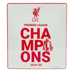 Image of Liverpool FC Premier League Champions Door Sign (One Size) (White/Red)